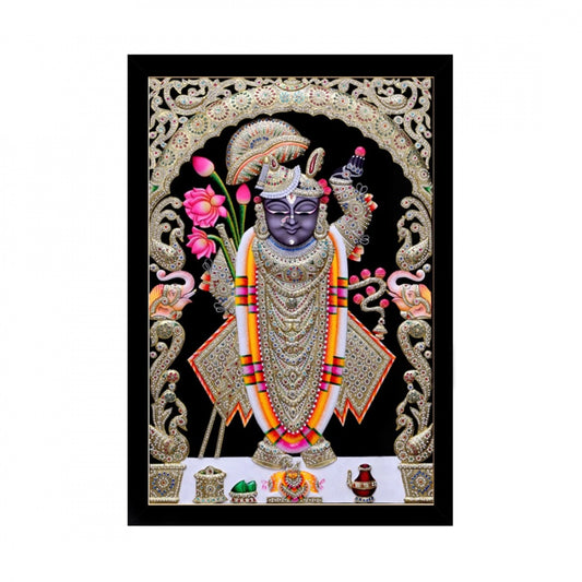 Amfyn Shrinathji Painting with Synthetic Photo Frame (Multicolor)