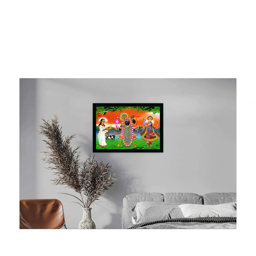 Amfyn Shrinathji Painting with Synthetic Photo Frame (Multicolor)