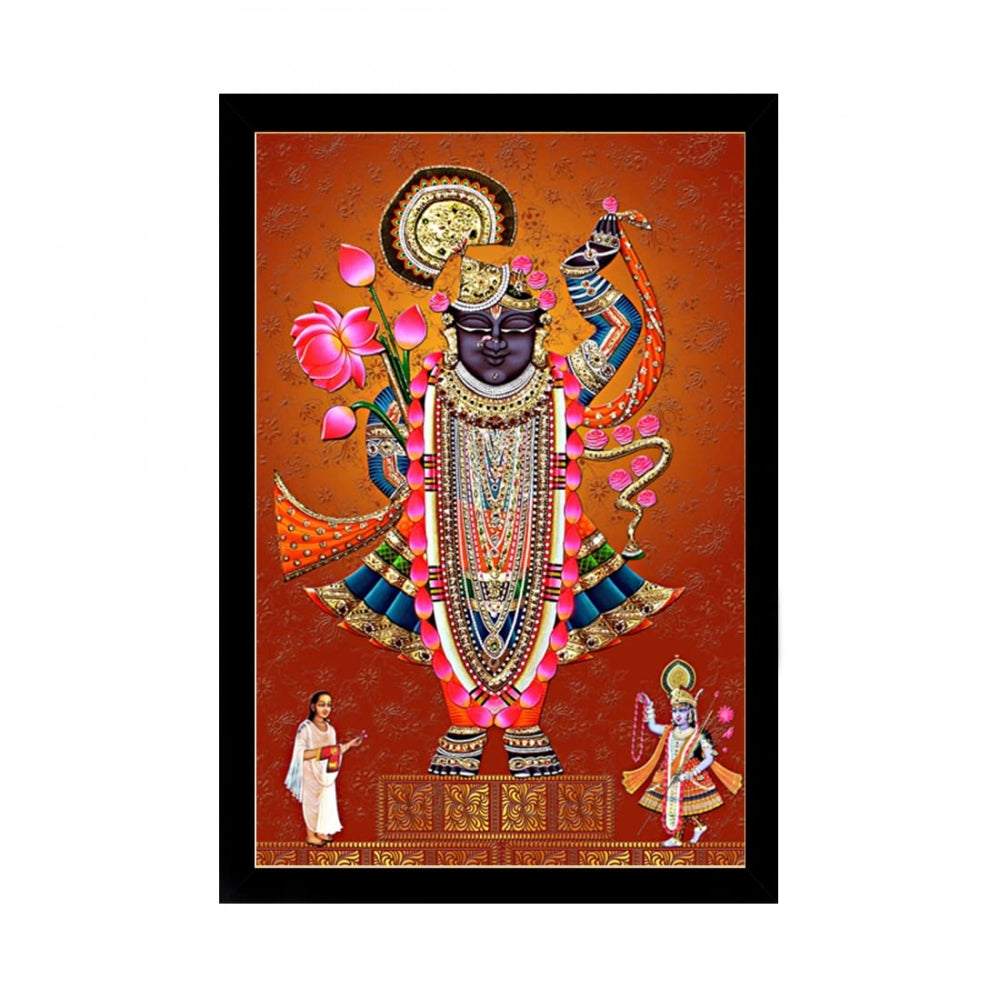 Amfyn Shrinathji Painting with Synthetic Photo Frame (Multicolor)
