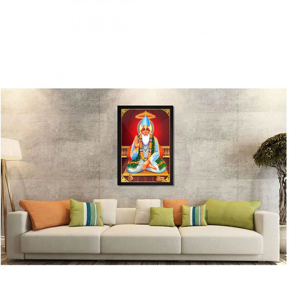 Amfyn Sant Kabir Das Painting with Synthetic Photo Frame (Multicolor)