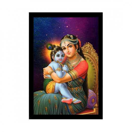Amfyn Maa Yashoda Painting with Synthetic Photo Frame (Multicolor)