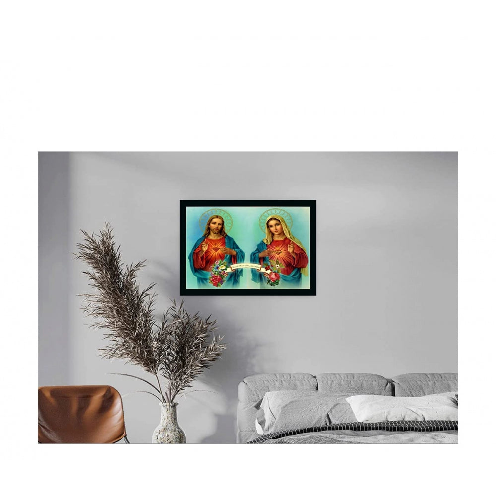 Amfyn Jesus Christ Painting with Synthetic Photo Frame (Multicolor)