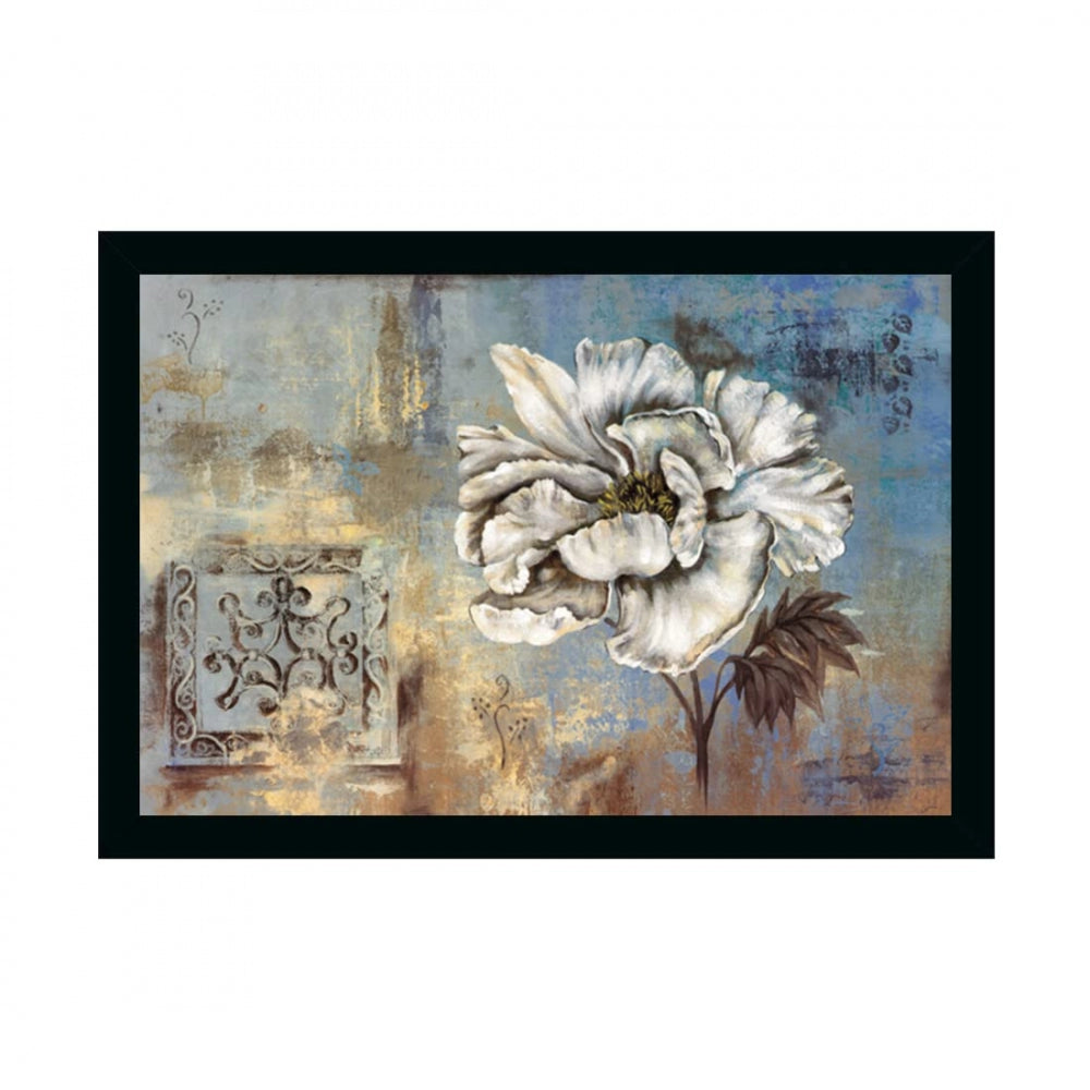 Amfyn Flower Painting with Synthetic Photo Frame (Multicolor)