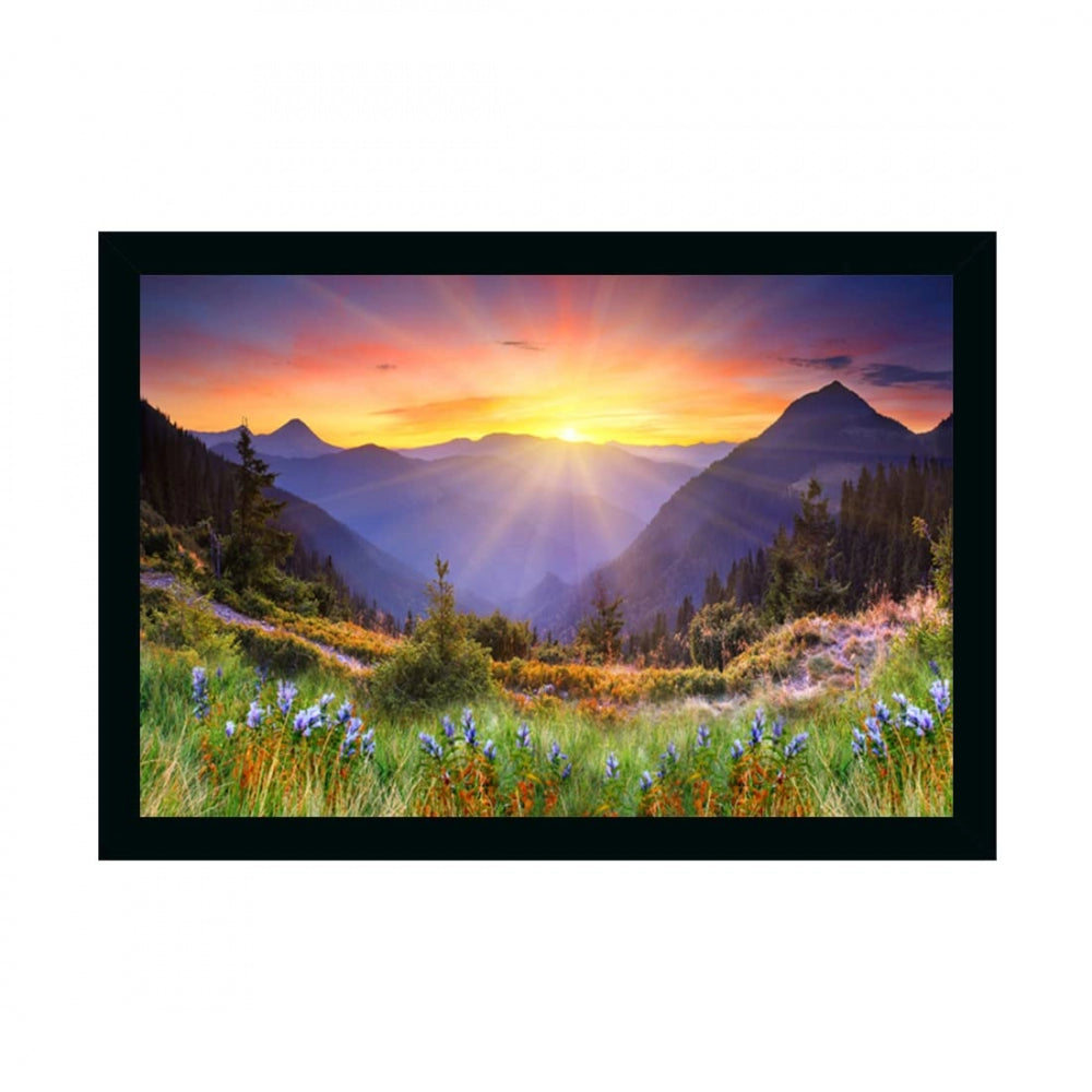 Amfyn Natural Scenery Painting with Synthetic Photo Frame (Multicolor)