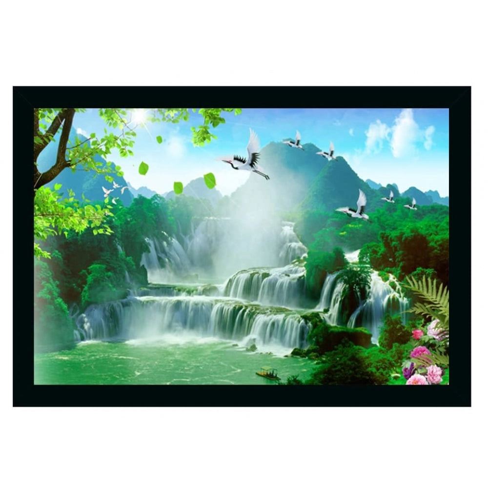 Amfyn Natural Scenery Painting with Synthetic Photo Frame (Multicolor)