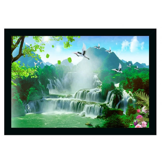 Amfyn Natural Scenery Painting with Synthetic Photo Frame (Multicolor)