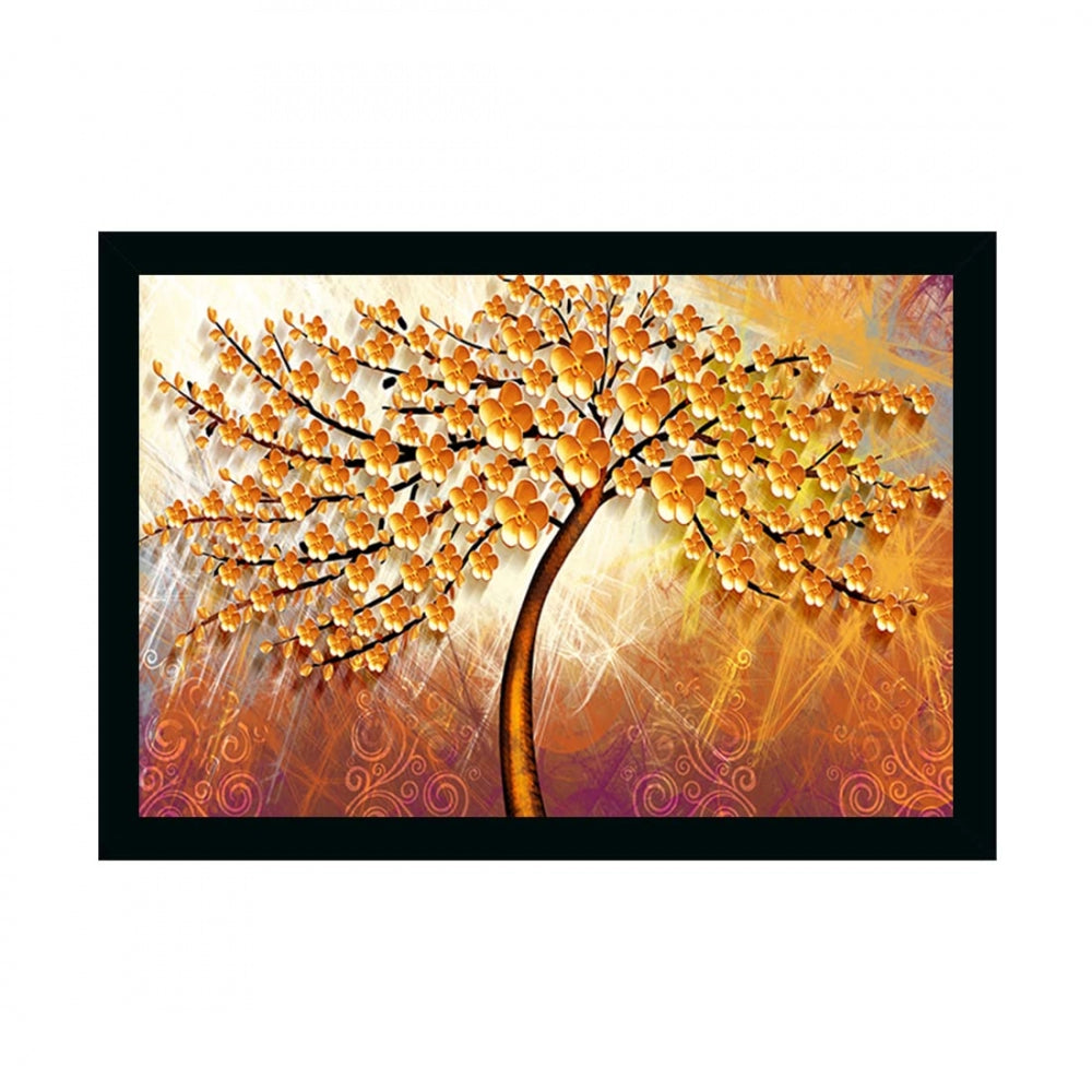 Amfyn Tree Painting Painting with Synthetic Photo Frame (Multicolor)
