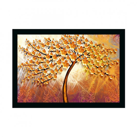Amfyn Tree Painting Painting with Synthetic Photo Frame (Multicolor)