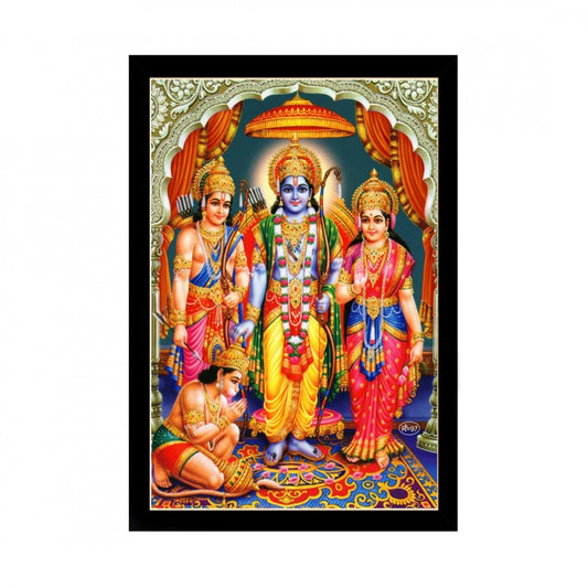 Amfyn Shree Ram Painting with Synthetic Photo Frame (Multicolor)