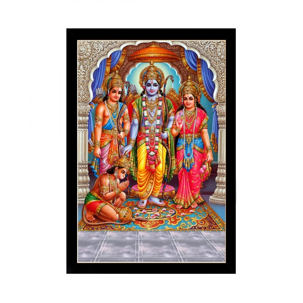 Amfyn Shree Ram Painting with Synthetic Photo Frame (Multicolor)