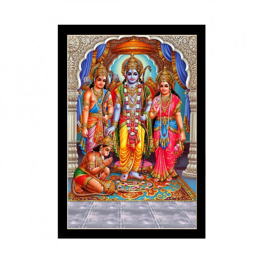 Amfyn Shree Ram Painting with Synthetic Photo Frame (Multicolor)