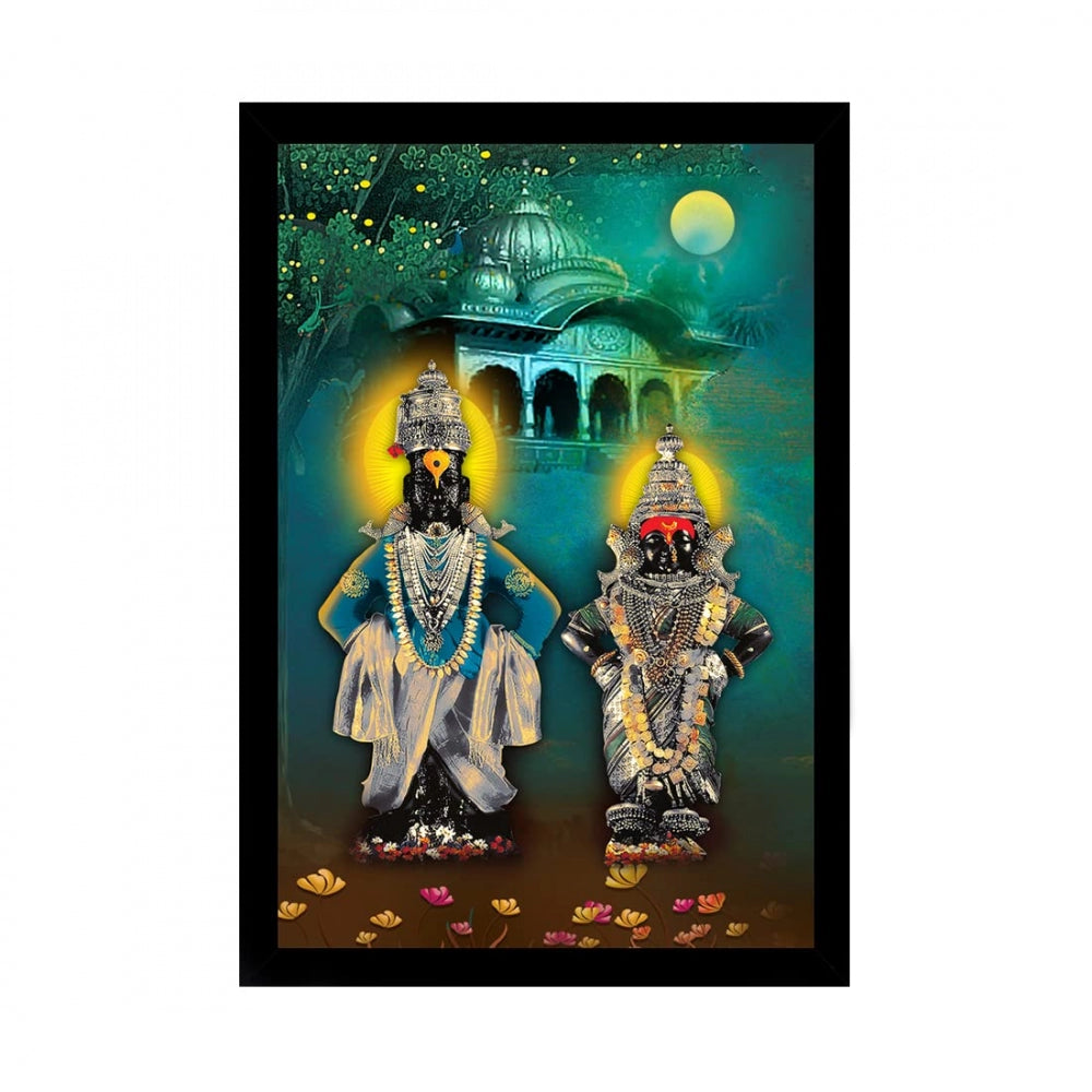 Amfyn Lord Vitthal Painting with Synthetic Photo Frame (Multicolor)