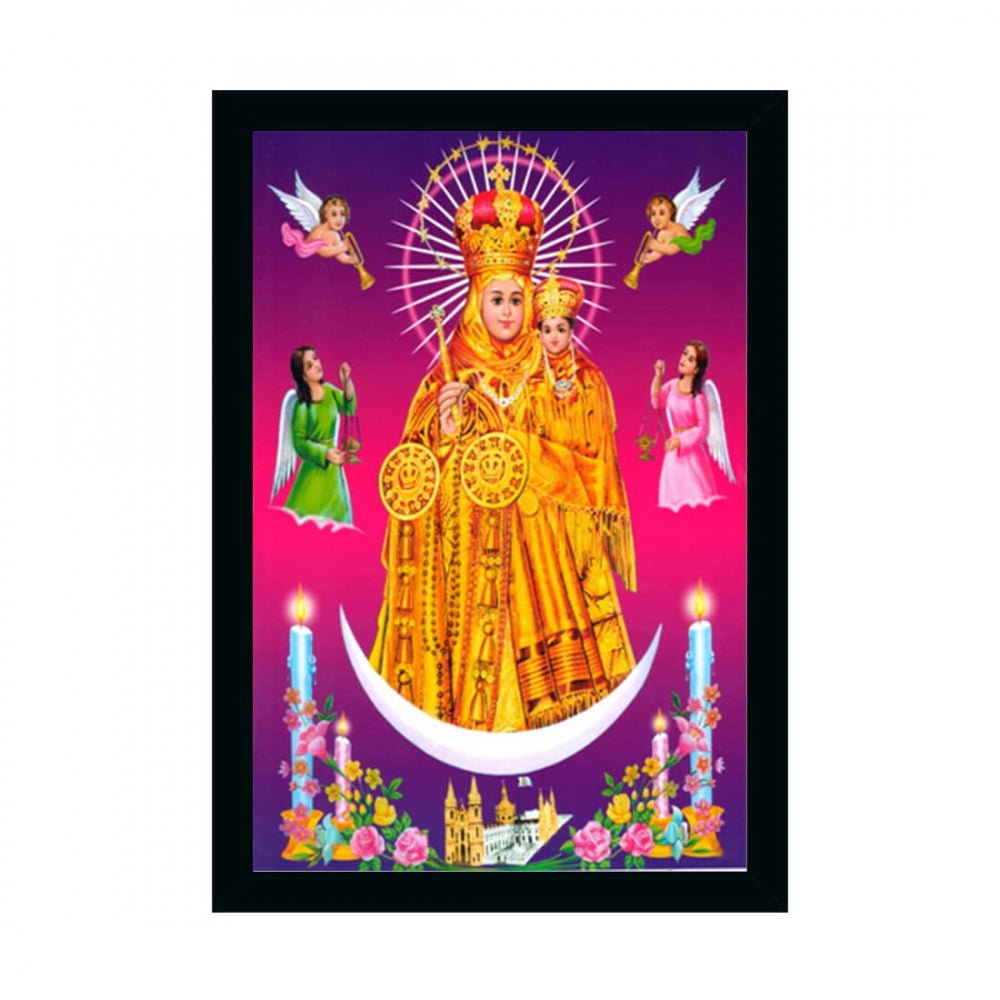 Amfyn Vailankanni Painting with Synthetic Photo Frame (Multicolor)