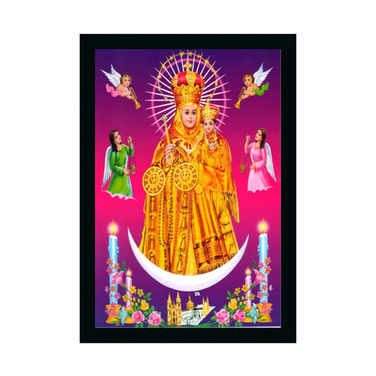 Amfyn Vailankanni Painting with Synthetic Photo Frame (Multicolor)