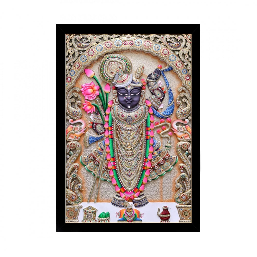 Amfyn Shrinathji Painting with Synthetic Photo Frame (Multicolor)