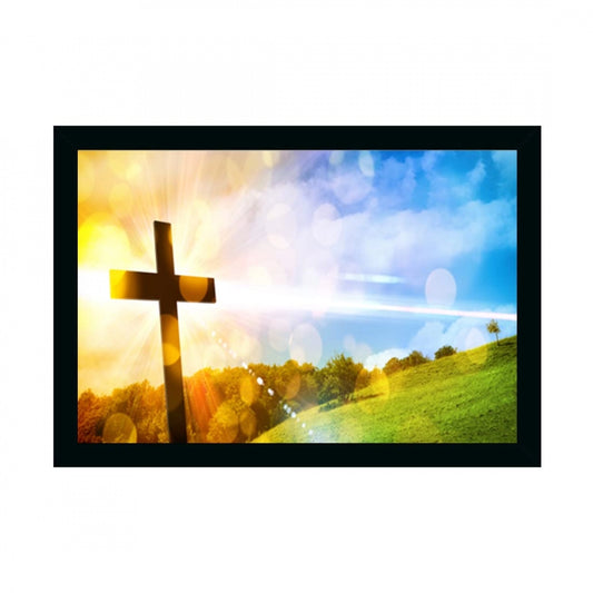 Amfyn Jesus Christ Painting with Synthetic Photo Frame (Multicolor)