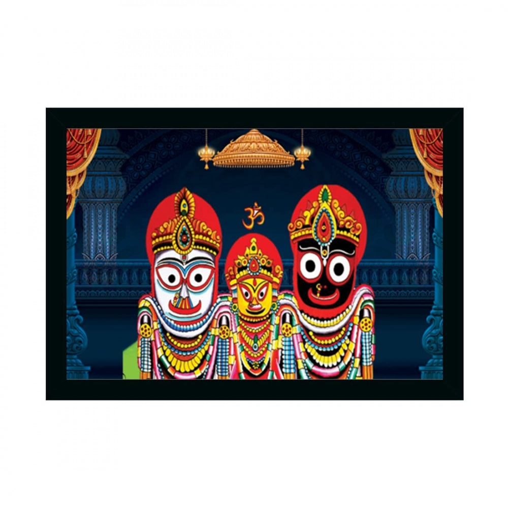 Amfyn Jagannath Painting with Synthetic Photo Frame (Multicolor)