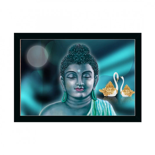Fashion Buddha Painting with Synthetic Photo Frame (Multicolor)