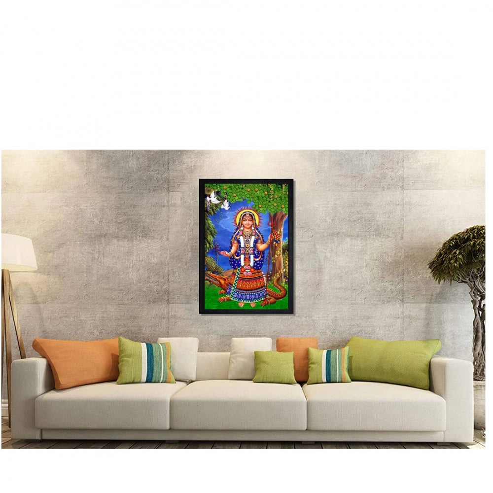 Amfyn Maa Khodal Painting with Synthetic Photo Frame (Multicolor)
