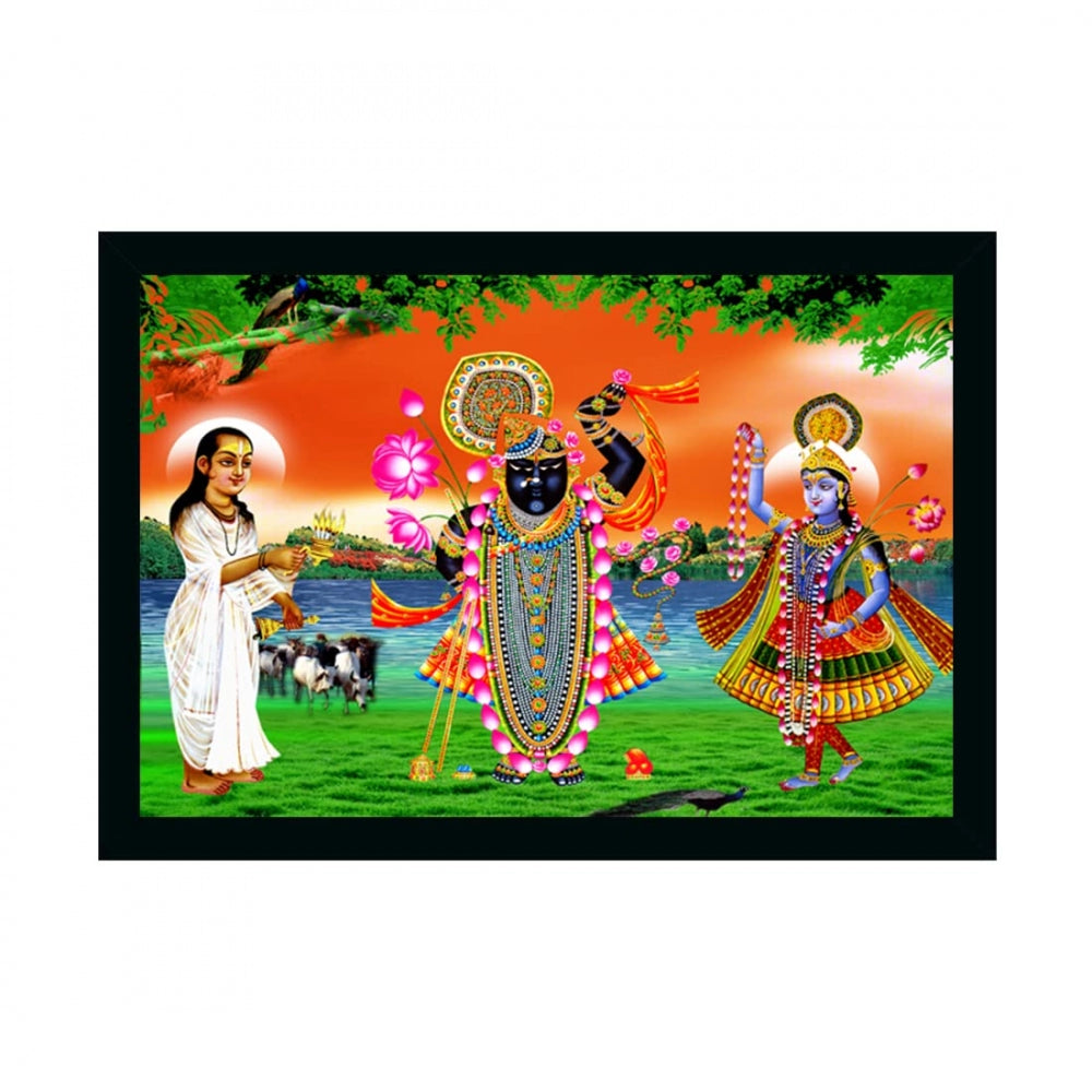 Amfyn Shrinathji Painting with Synthetic Photo Frame (Multicolor)