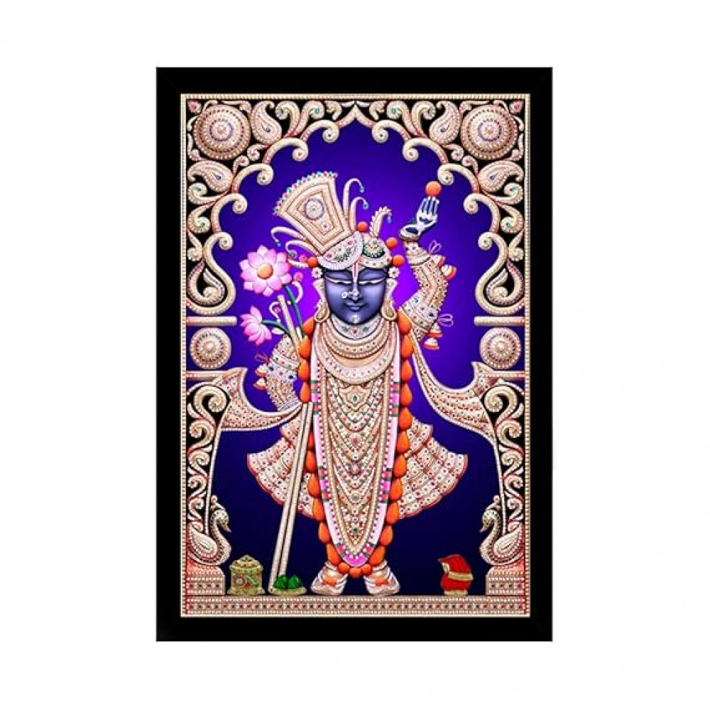 Amfyn Shrinathji Painting with Synthetic Photo Frame (Multicolor)