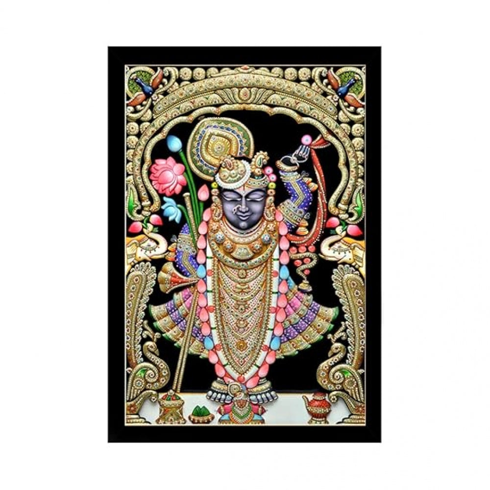 Amfyn Shrinathji Painting with Synthetic Photo Frame (Multicolor)
