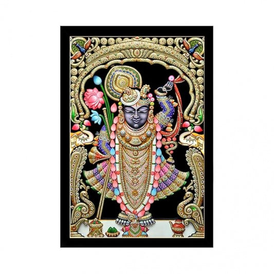 Amfyn Shrinathji Painting with Synthetic Photo Frame (Multicolor)
