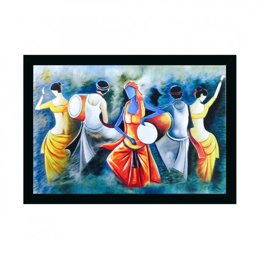 Amfyn Modern Art Painting with Synthetic Photo Frame (Multicolor)