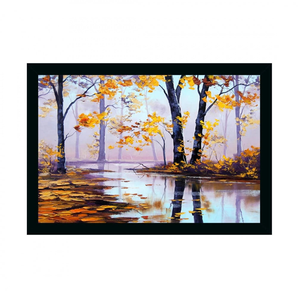 Amfyn Natural Scenery Painting with Synthetic Photo Frame (Multicolor)