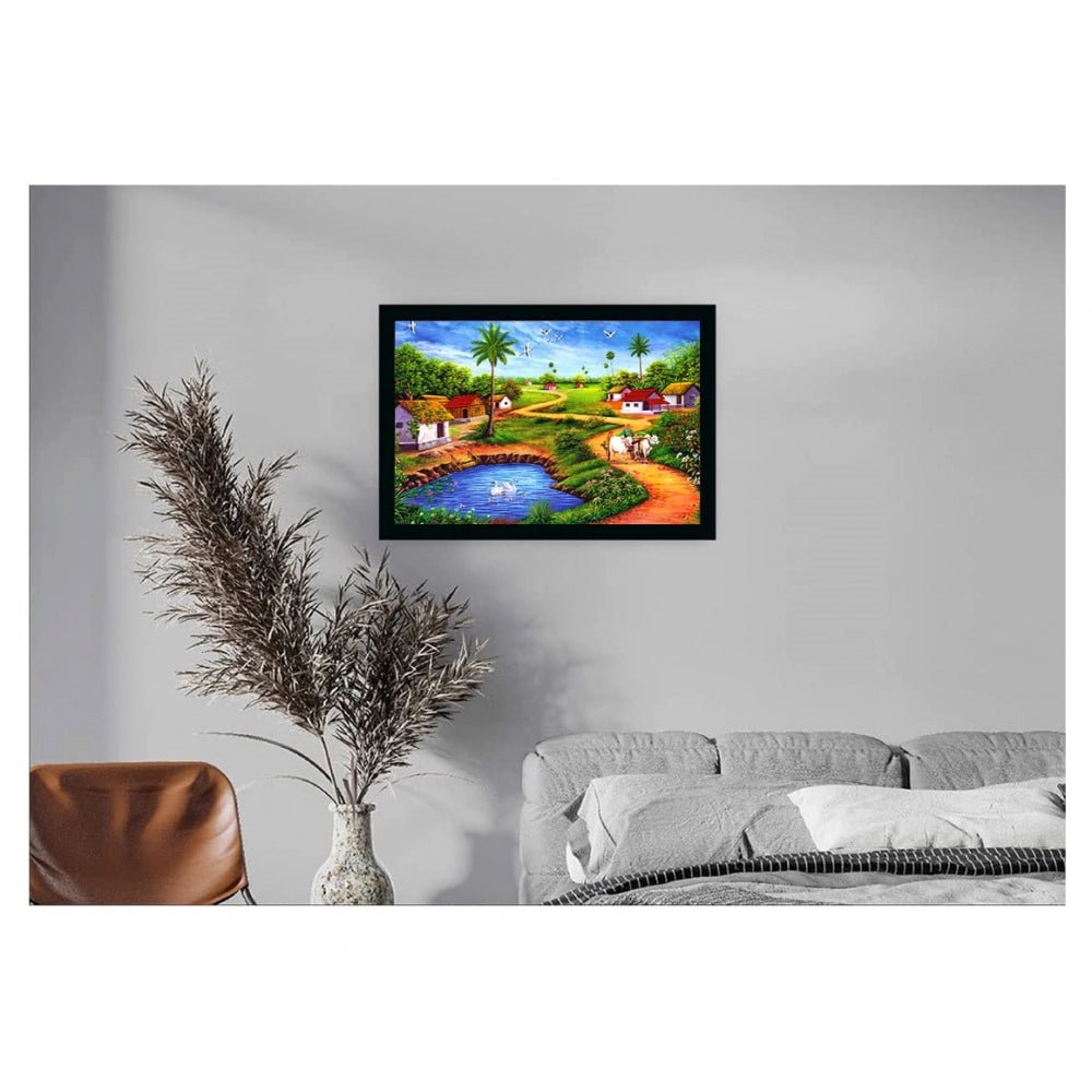 Amfyn Natural photo Painting with Synthetic Photo Frame (Multicolor)