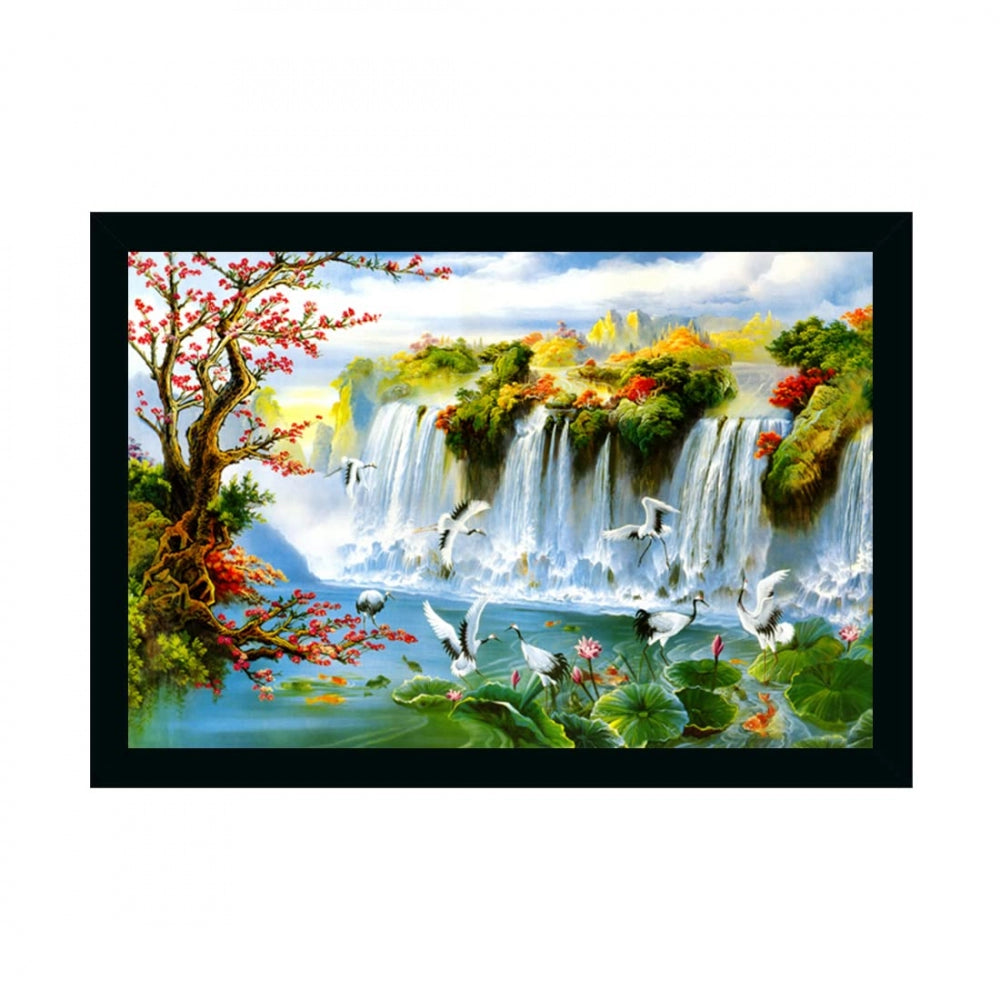 Amfyn Natural Scenery Painting with Synthetic Photo Frame (Multicolor)