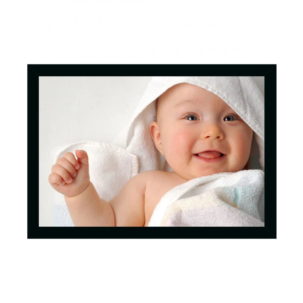 Fashion Baby Photo Painting with Synthetic Photo Frame (Multicolor)