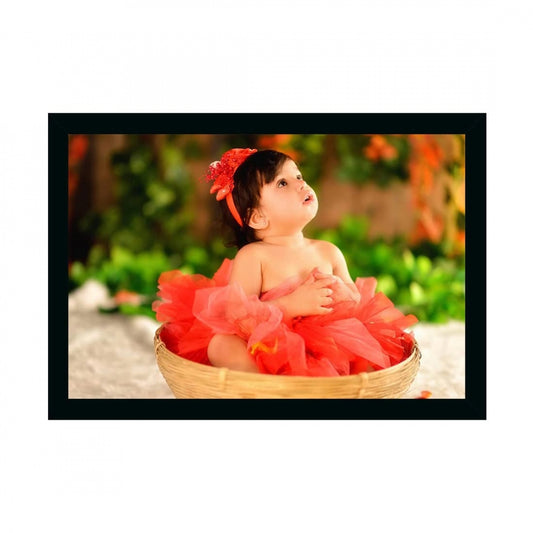 Fashion Baby Photo Painting with Synthetic Photo Frame (Multicolor)