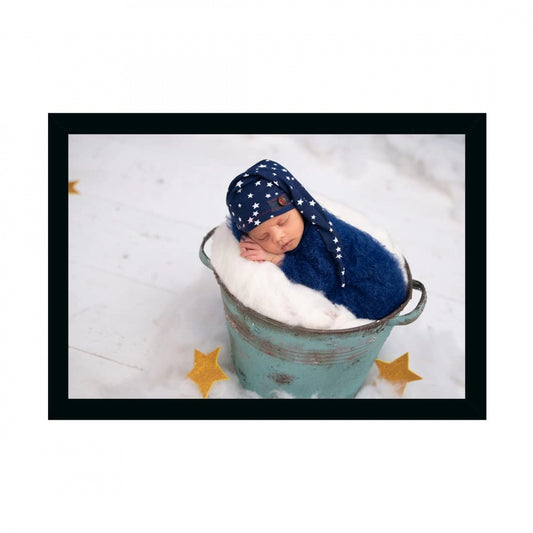 Fashion Baby Photo Painting with Synthetic Photo Frame (Multicolor)