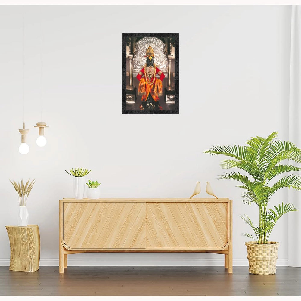 Amfyn Lord Vitthal Painting with Synthetic Photo Frame (Multicolor)