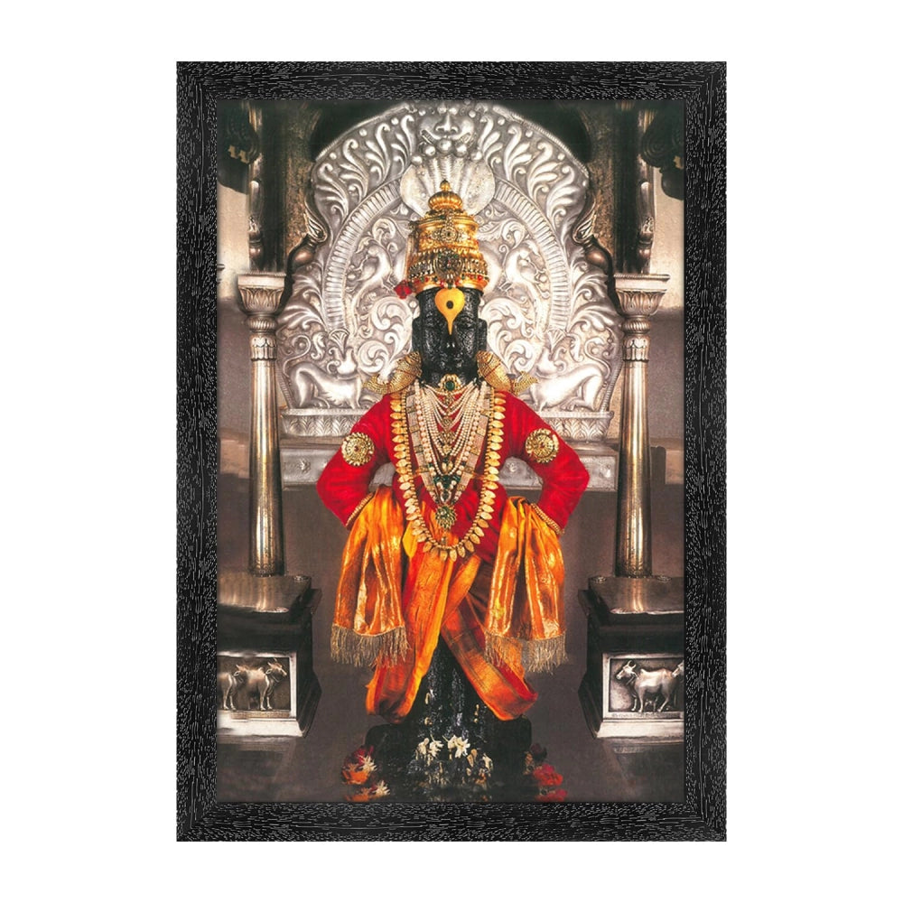 Amfyn Lord Vitthal Painting with Synthetic Photo Frame (Multicolor)