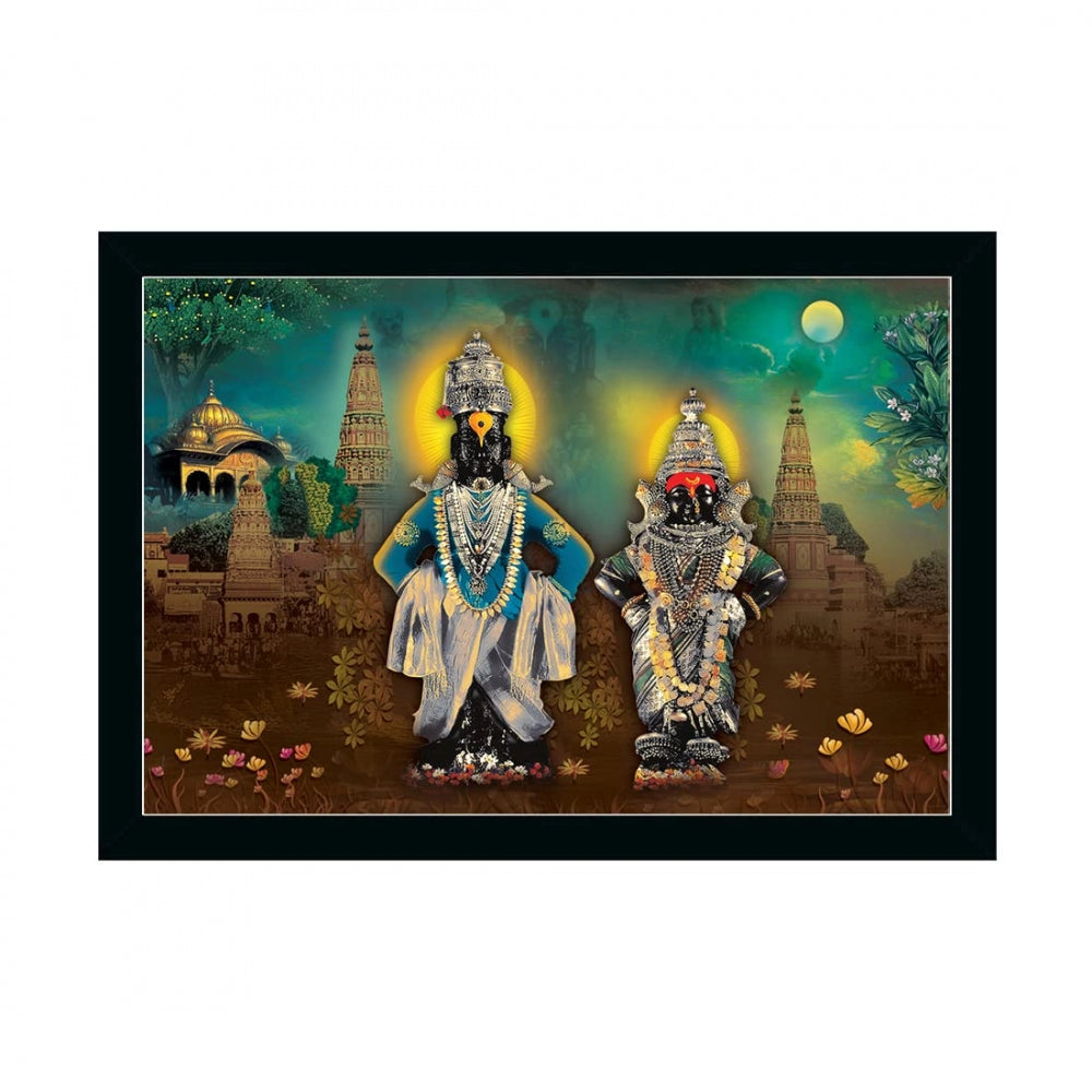 Amfyn Lord Vitthal Painting with Synthetic Photo Frame (Multicolor)