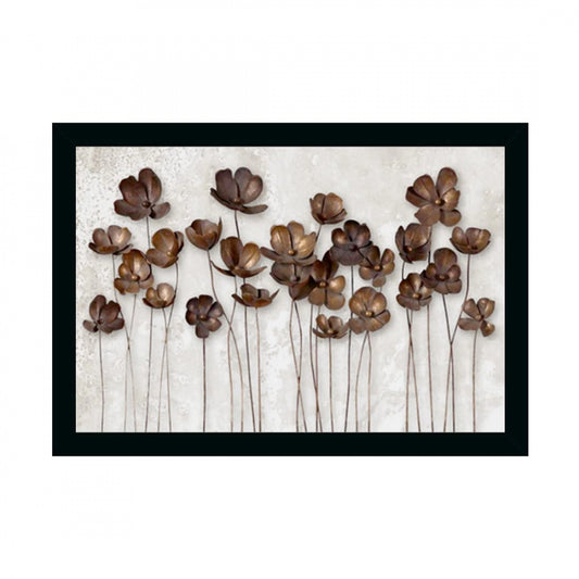 Amfyn Flower Painting with Synthetic Photo Frame (Multicolor)