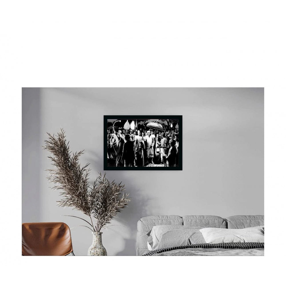 Amfyn Saibaba Painting with Synthetic Photo Frame (Multicolor)