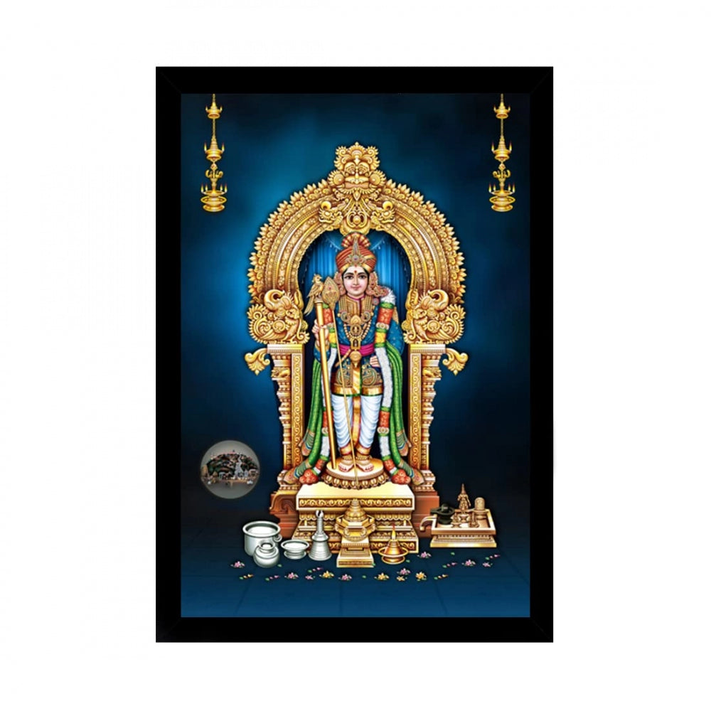 Amfyn Murugan Painting with Synthetic Photo Frame (Multicolor)