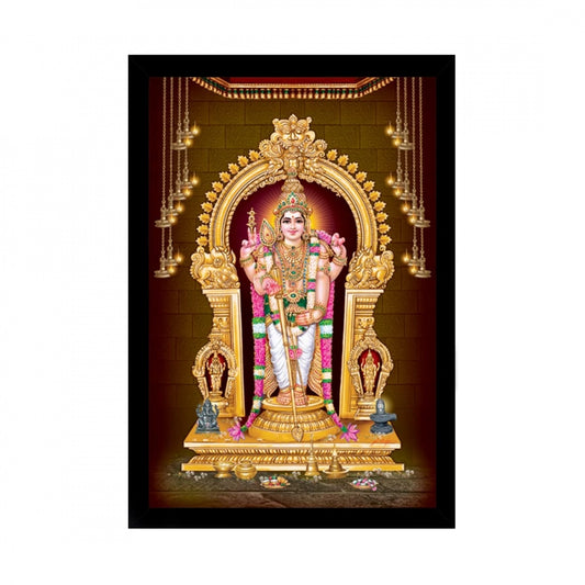 Amfyn Murugan Painting with Synthetic Photo Frame (Multicolor)