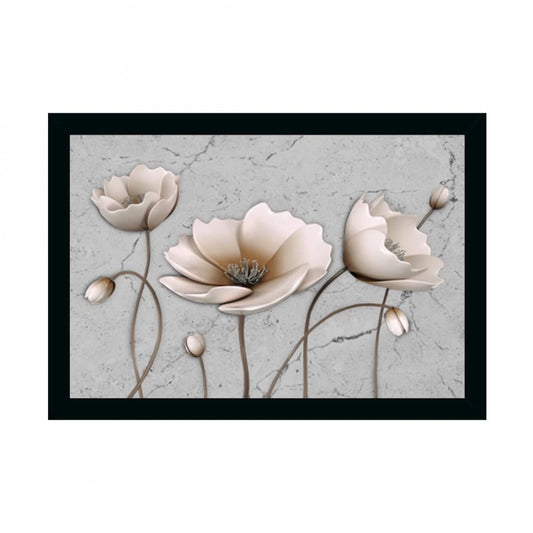 Amfyn Flower Painting with Synthetic Photo Frame (Multicolor)