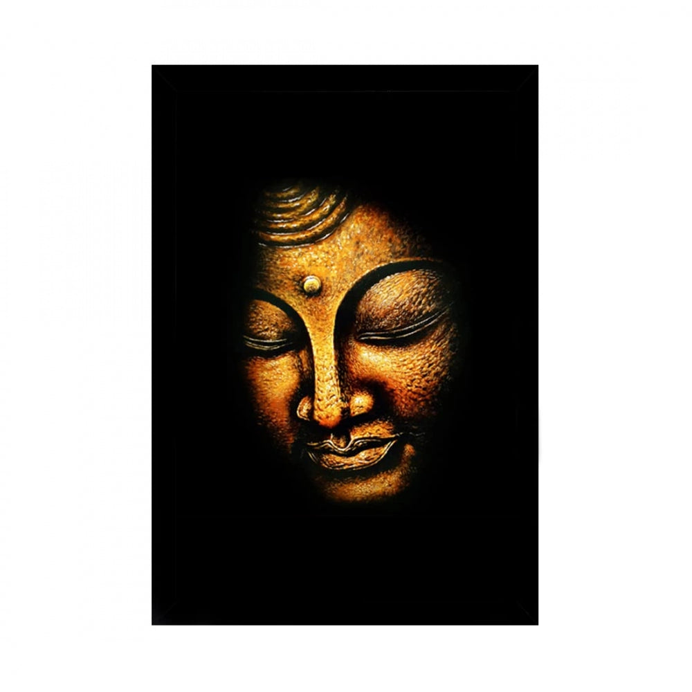 Fashion Buddha Painting with Synthetic Photo Frame (Multicolor)
