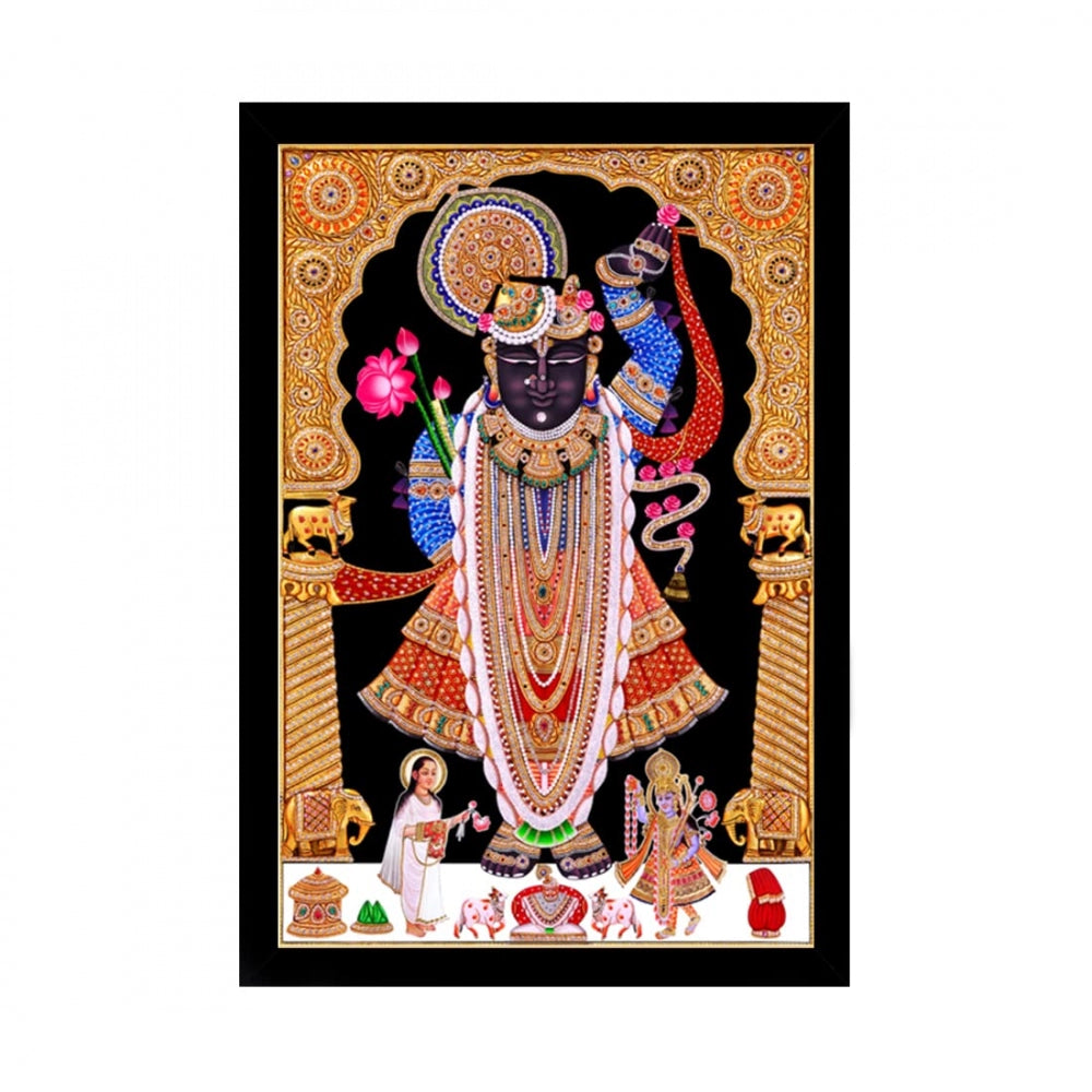 Amfyn Shrinathji Painting with Synthetic Photo Frame (Multicolor)