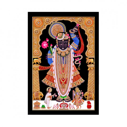 Amfyn Shrinathji Painting with Synthetic Photo Frame (Multicolor)