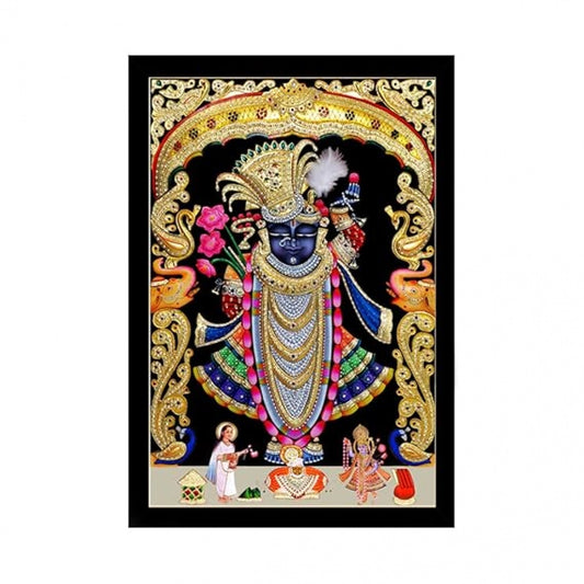 Amfyn Shrinathji Painting with Synthetic Photo Frame (Multicolor)