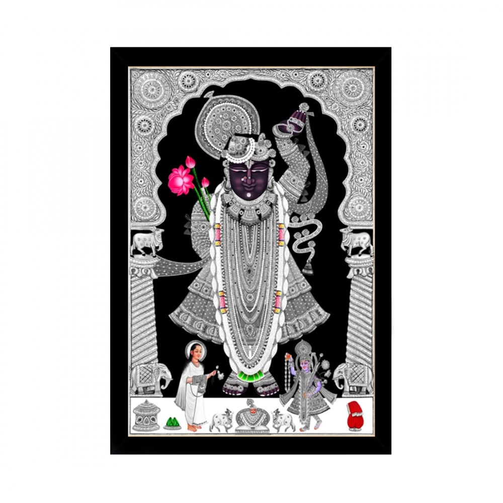 Amfyn Shrinathji Painting with Synthetic Photo Frame (Multicolor)