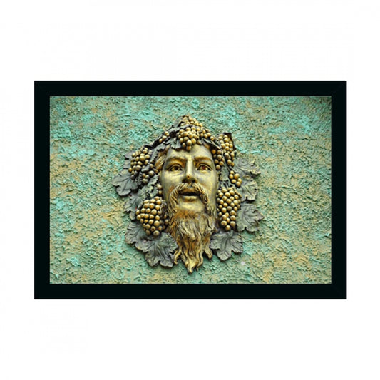 Amfyn Lord Buddha Painting with Synthetic Photo Frame (Multicolor)
