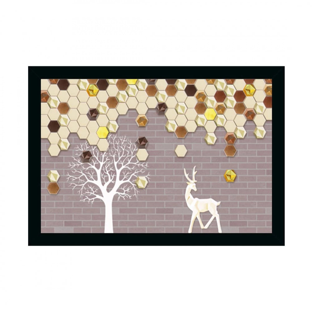 Amfyn Flower Painting Painting with Synthetic Photo Frame (Multicolor)