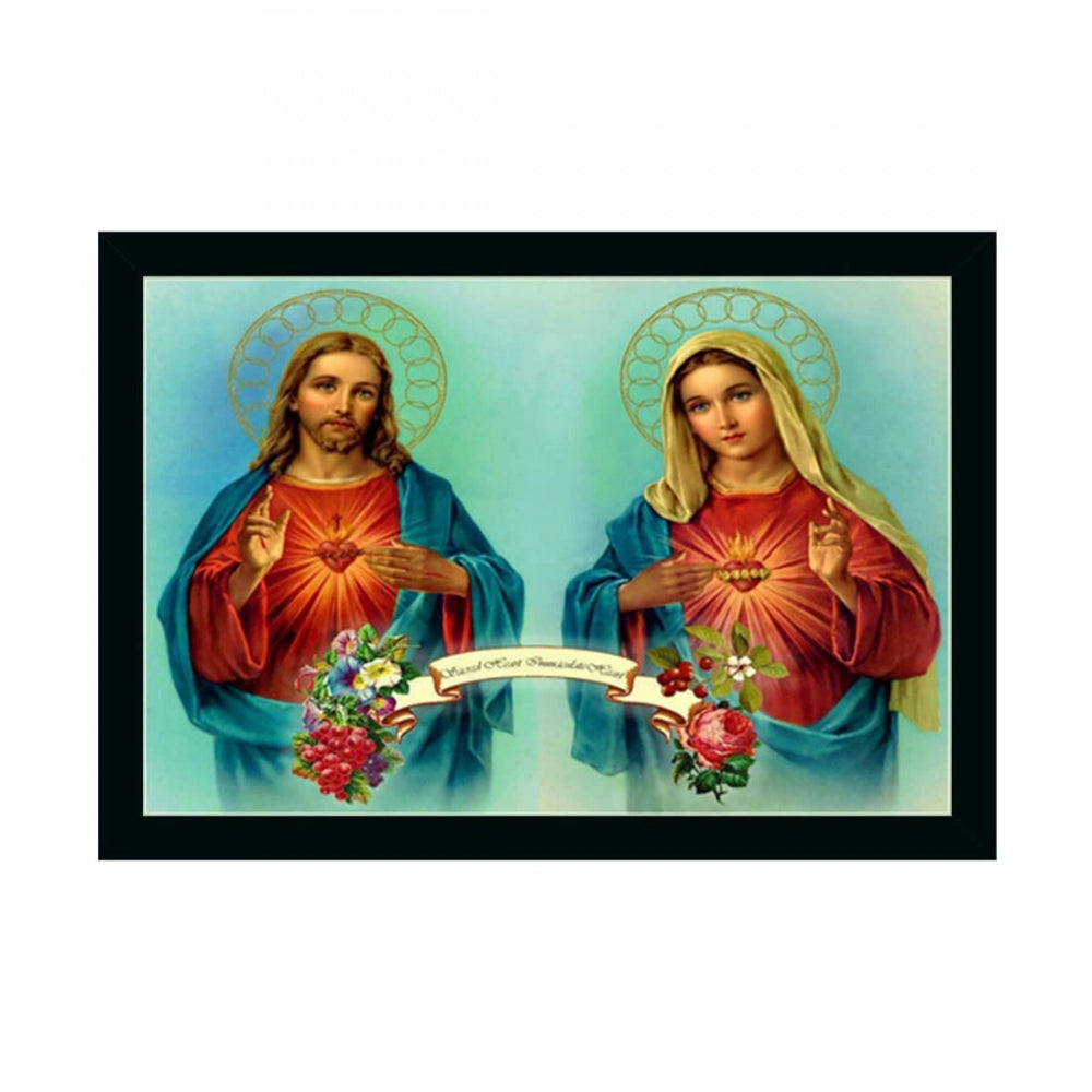 Amfyn Jesus Christ Painting with Synthetic Photo Frame (Multicolor)